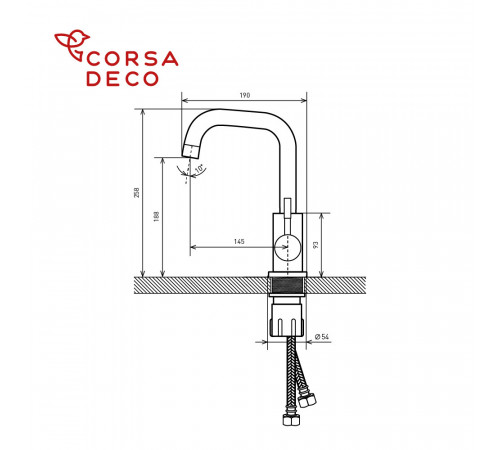 Смеситель для кухни и раковины Corsa Deco TS нержавеющая сталь с поворотным изливом однорычажный (FKTS) Смеситель для кухни и раковины Corsa Deco TS нержавеющая сталь с поворотным изливом однорычажный (FKTS)