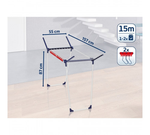 Сушилка для белья напольная Leifheit Solid Slim 550х1570х870 мм белая Сушилка для белья напольная Leifheit Solid Slim 550х1570х870 мм белая