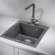 Мойка для кухни Granula 47х51х20 см врезная с сифоном кварц графит
