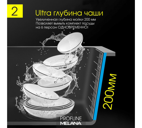 Мойка для кухни Melana ProfLine 50х50х20 см врезная с сифоном сталь (R5050H) Мойка для кухни Melana ProfLine 50х50х20 см врезная с сифоном сталь (R5050H)