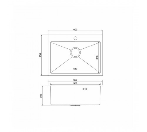 Мойка для кухни Mixline Pro 60х45х20 см врезная с сифоном сталь графит (547236) Мойка для кухни Mixline Pro 60х45х20 см врезная с сифоном сталь графит (547236)