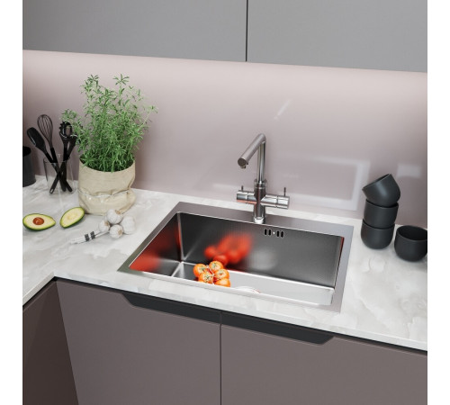 Мойка для кухни Mixline Pro 60х45х22 см врезная с сифоном сталь нано соты сатин (552932) Мойка для кухни Mixline Pro 60х45х22 см врезная с сифоном сталь нано соты сатин (552932)