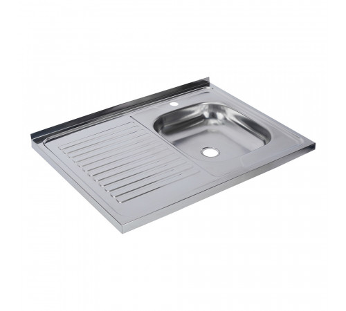 Мойка для кухни Ukinox Nord 80х60х13 см накладная с крылом сталь (Nr 800х600 0,4 R) Мойка для кухни Ukinox Nord 80х60х13 см накладная с крылом сталь (Nr 800х600 0,4 R)