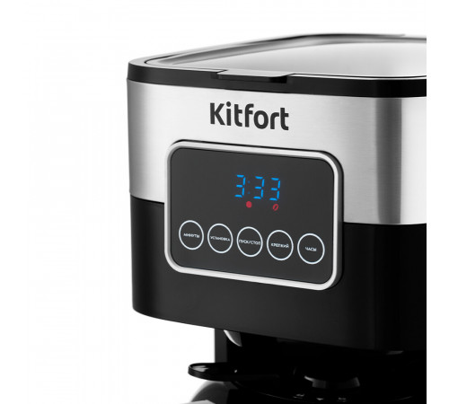 Кофеварка капельная Kitfort КТ-752 черная/серебро Кофеварка капельная Kitfort КТ-752 черная/серебро