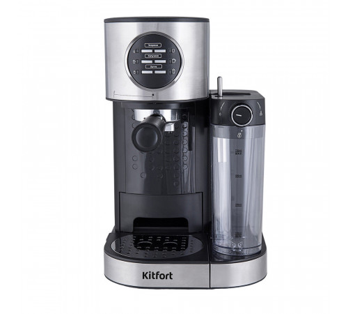 Кофеварка рожковая Kitfort КТ-703 черная/серебро Кофеварка рожковая Kitfort КТ-703 черная/серебро