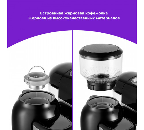Кофейная станция рожковая Kitfort КТ-7126 черная Кофейная станция рожковая Kitfort КТ-7126 черная