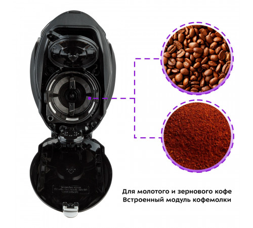 Кофеварка капельная Kitfort КТ-797 черная/серебро Кофеварка капельная Kitfort КТ-797 черная/серебро