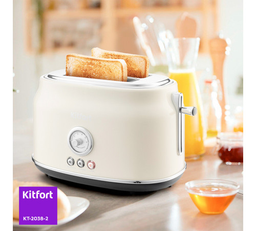 Тостер Kitfort КТ-2038-2 бежевый Тостер Kitfort КТ-2038-2 бежевый
