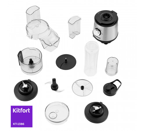 Кухонный комбайн Kitfort КТ-1386 400 Вт черный Кухонный комбайн Kitfort КТ-1386 400 Вт черный
