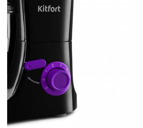 Миксер планетарный Kitfort КТ-3044-1 1000 Вт 4 л черно-фиолетовый Миксер планетарный Kitfort КТ-3044-1 1000 Вт 4 л черно-фиолетовый