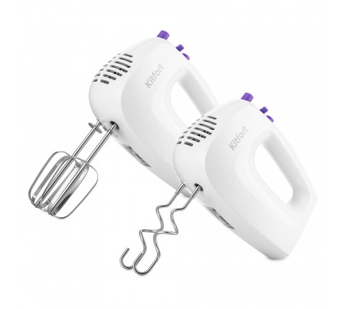 Миксер Kitfort КТ-3071-1 250 Вт бело-фиолетовый Миксер Kitfort КТ-3071-1 250 Вт бело-фиолетовый