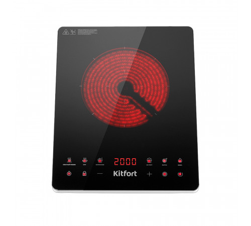Плита инфракрасная Kitfort КТ-140 1 конфорка черная Плита инфракрасная Kitfort КТ-140 1 конфорка черная