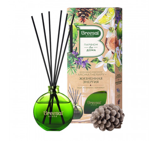 Аромадиффузор с палочками Breesal Aromatherapy Жизненная энергия 70 мл Аромадиффузор с палочками Breesal Aromatherapy Жизненная энергия 70 мл