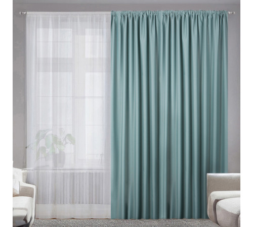 Штора микроблэкаут бирюзовая 200х270 см Mona Liza Monocolor (МЛ706/1/Е200) Штора микроблэкаут бирюзовая 200х270 см Mona Liza Monocolor (МЛ706/1/Е200)