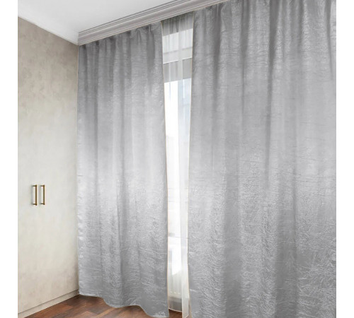 Штора тафта серая 135х260 см Casa Conforte Тергалет (2 шт.) (6178688)