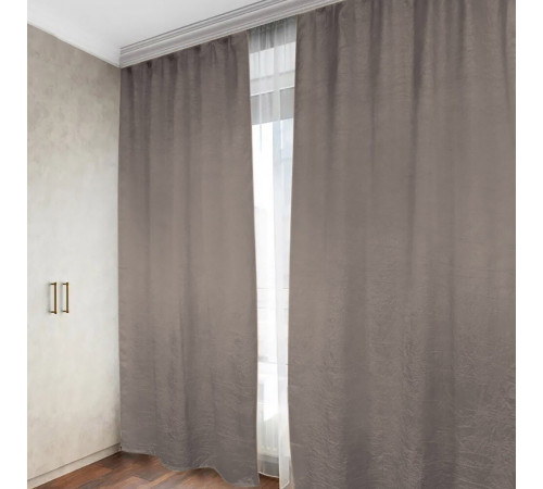 Штора тафта темно-серая 135х260 см Casa Conforte Тергалет (2 шт.) (6178691)