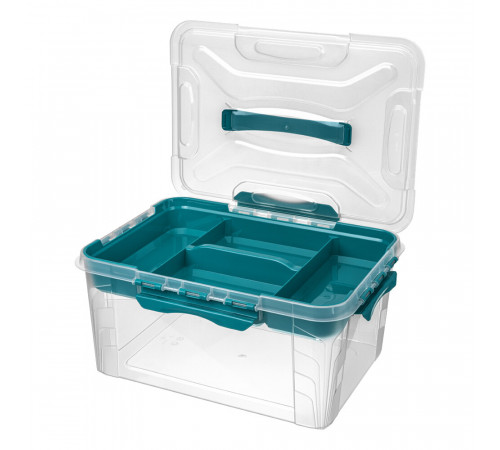 Контейнер для хранения Econova Grand Box (433224402) 390х290х180 мм 15,3 л с замком и органайзером Контейнер для хранения Econova Grand Box (433224402) 390х290х180 мм 15,3 л с замком и органайзером