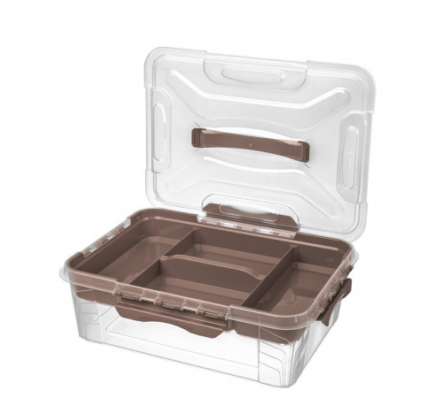 Контейнер для хранения Econova Grand Box (433224314) 390х290х124 мм 10 л с замком и органайзером Контейнер для хранения Econova Grand Box (433224314) 390х290х124 мм 10 л с замком и органайзером