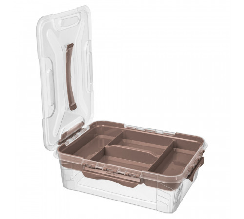 Контейнер для хранения Econova Grand Box (433224314) 390х290х124 мм 10 л с замком и органайзером Контейнер для хранения Econova Grand Box (433224314) 390х290х124 мм 10 л с замком и органайзером