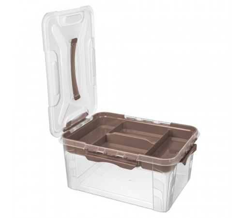 Контейнер для хранения Econova Grand Box (433224414) 390х290х180 мм 15,3 л с замком и органайзером Контейнер для хранения Econova Grand Box (433224414) 390х290х180 мм 15,3 л с замком и органайзером