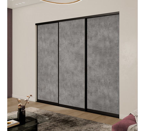 Дверь-купе 683x2552 мм бетон чикаго светлый/черный Elegant Дверь-купе 683x2552 мм бетон чикаго светлый/черный Elegant