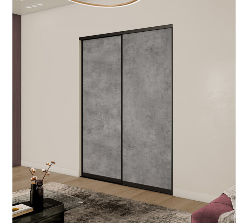 Дверь-купе 683x2552 мм бетон чикаго светлый/черный Elegant Дверь-купе 683x2552 мм бетон чикаго светлый/черный Elegant