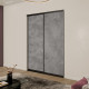 Дверь-купе 683x2552 мм бетон чикаго светлый/черный Elegant
