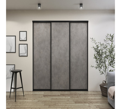 Дверь-купе 683x2552 мм бетон чикаго светлый/черный Elegant Дверь-купе 683x2552 мм бетон чикаго светлый/черный Elegant