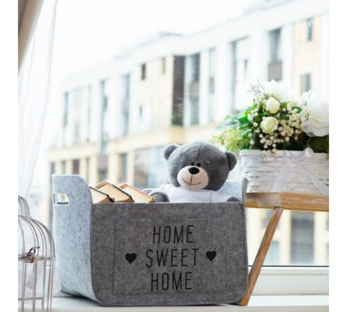Органайзер для хранения Sweet Home 370х280х270 мм складной светло-серый Органайзер для хранения Sweet Home 370х280х270 мм складной светло-серый
