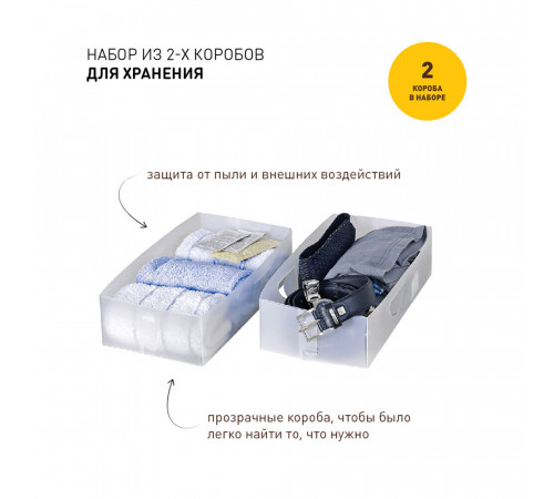 Короб для хранения 350х105х80 мм набор 2 штуки Короб для хранения 350х105х80 мм набор 2 штуки