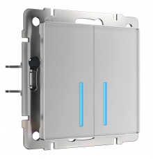 Умный выключатель сенсорный Werkel Minimir Home (a048324) двухклавишный скрытая установка серебро