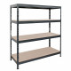 Стеллаж металлический черный AR Shelving 1800x1600x600 мм 4 полки