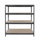 Стеллаж металлический черный AR Shelving 1800x1600x600 мм 4 полки