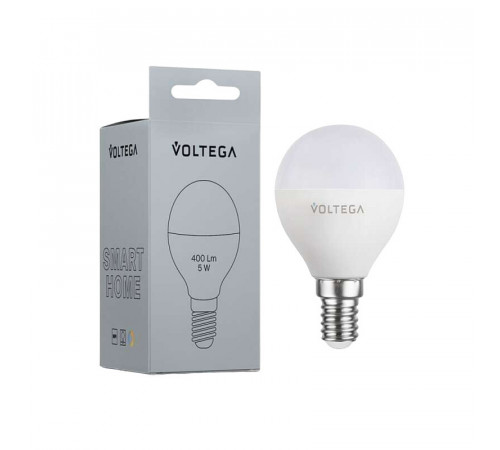 Лампа умная Voltega Wi-Fi bulbs светодиодная E14 5 Вт теплый/холодный 2700-6500 К IP20 шар Лампа умная Voltega Wi-Fi bulbs светодиодная E14 5 Вт теплый/холодный 2700-6500 К IP20 шар
