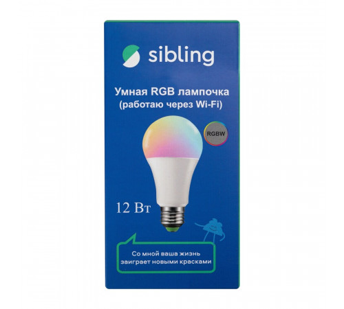 Лампа умная Sibling светодиодная диммируемая Е27 12 Вт RGB IP20 груша Лампа умная Sibling светодиодная диммируемая Е27 12 Вт RGB IP20 груша