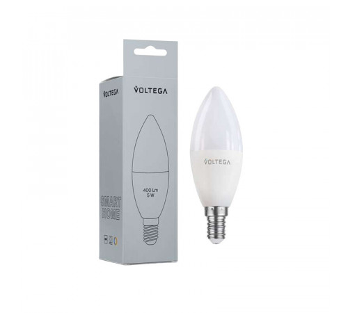 Лампа умная Voltega Wi-Fi bulbs светодиодная диммируемая E14 5 Вт теплый/холодный 2700-6500 К IP20 свеча Лампа умная Voltega Wi-Fi bulbs светодиодная диммируемая E14 5 Вт теплый/холодный 2700-6500 К IP20 свеча