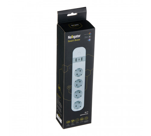 Умный удлинитель Navigator Smart Home NSH-PE-01 белый
