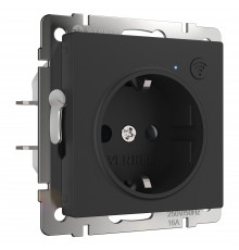 Умная розетка Werkel Minimir Home (a056422) скрытая установка черная с заземлением