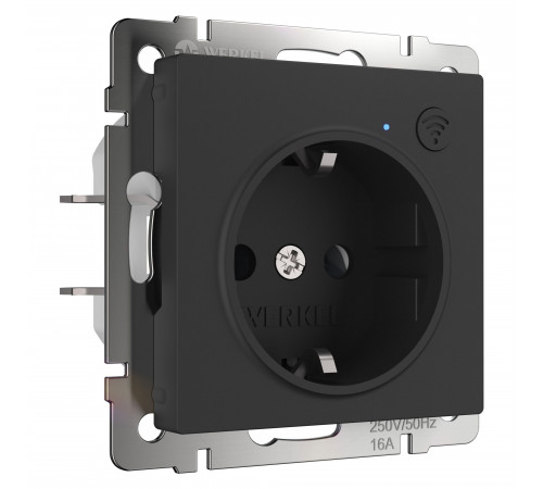 Умная розетка Werkel Minimir Home (a056422) скрытая установка черная с заземлением