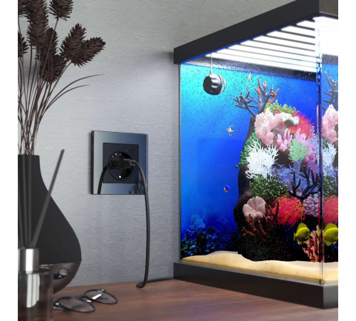 Умная розетка Werkel Minimir Home (a056422) скрытая установка черная с заземлением
