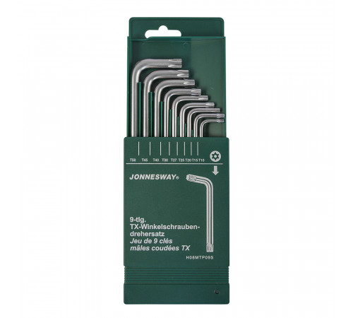 Набор шестигранных ключей Jonnesway Torx 10-50 мм (H08MTP09S) (9 шт.)