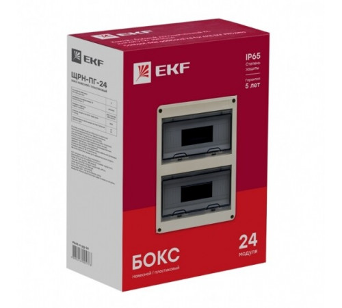 Щит распределительный навесной EKF PROxima ЩРН-ПГ-24 пластиковый IP65 354х272х109 мм 24 модуля прозрачная дверь серый Щит распределительный навесной EKF PROxima ЩРН-ПГ-24 пластиковый IP65 354х272х109 мм 24 модуля прозрачная дверь серый