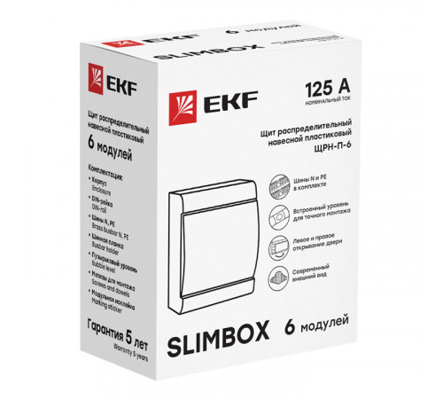 Щит распределительный навесной EKF PROxima ЩРН-П-6 пластиковый IP41 202,5х98х160,5 мм 6 модулей прозрачная дверь серый Щит распределительный навесной EKF PROxima ЩРН-П-6 пластиковый IP41 202,5х98х160,5 мм 6 модулей прозрачная дверь серый