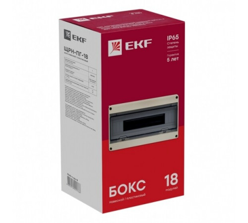 Щит распределительный навесной EKF PROxima ЩРН-ПГ-18 пластиковый IP65 199х366х106 мм 18 модулей прозрачная дверь слоновая кость Щит распределительный навесной EKF PROxima ЩРН-ПГ-18 пластиковый IP65 199х366х106 мм 18 модулей прозрачная дверь слоновая кость