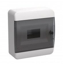Щит распределительный навесной IEK Tekfor ЩРН-П-8 пластиковый IP41 240х102х218 мм 8 модулей прозрачная дверь