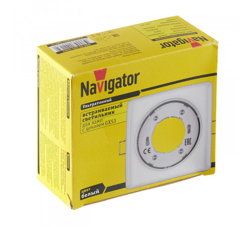 Светильник встраиваемый GX53 белый 15 Вт IP20 Navigator ДВО (14213)