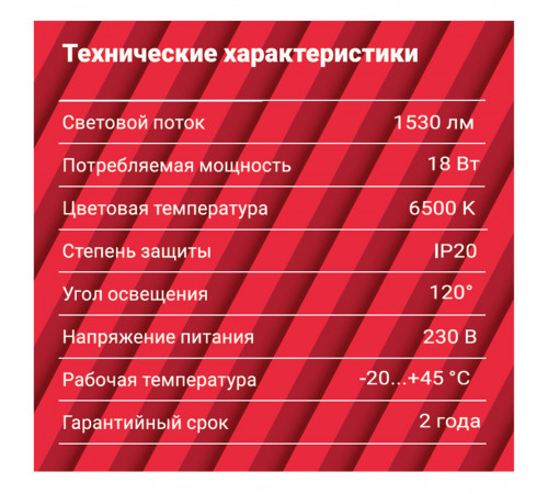 Светильник встраиваемый светодиодный белый 18 Вт 6500К IP20 Rev ДВО (28942 5) Светильник встраиваемый светодиодный белый 18 Вт 6500К IP20 Rev ДВО (28942 5)