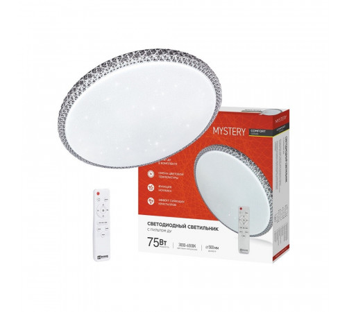 Светильник светодиодный накладной IN HOME Comfort Mystery 3000-6500К 75 Вт IP65 белый с пультом Светильник светодиодный накладной IN HOME Comfort Mystery 3000-6500К 75 Вт IP65 белый с пультом