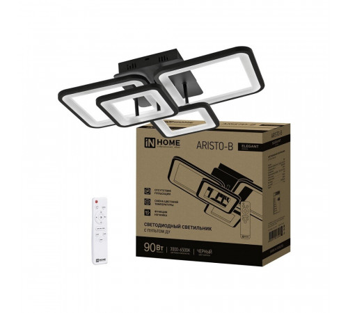 Люстра светодиодная потолочная IN HOME Elegant Aristo-B 90 Вт 3000-6500К 23 кв.м (4690612047294) Люстра светодиодная потолочная IN HOME Elegant Aristo-B 90 Вт 3000-6500К 23 кв.м (4690612047294)