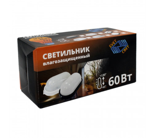 Светильник накладной Svet НБП 04-60-001 E27 60 Вт IP54 белый призма (1302-00010)